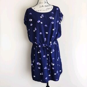 Old Navy Womens Blue‎ Floral Dress Size 2XL  Cross String Closure RN:54023